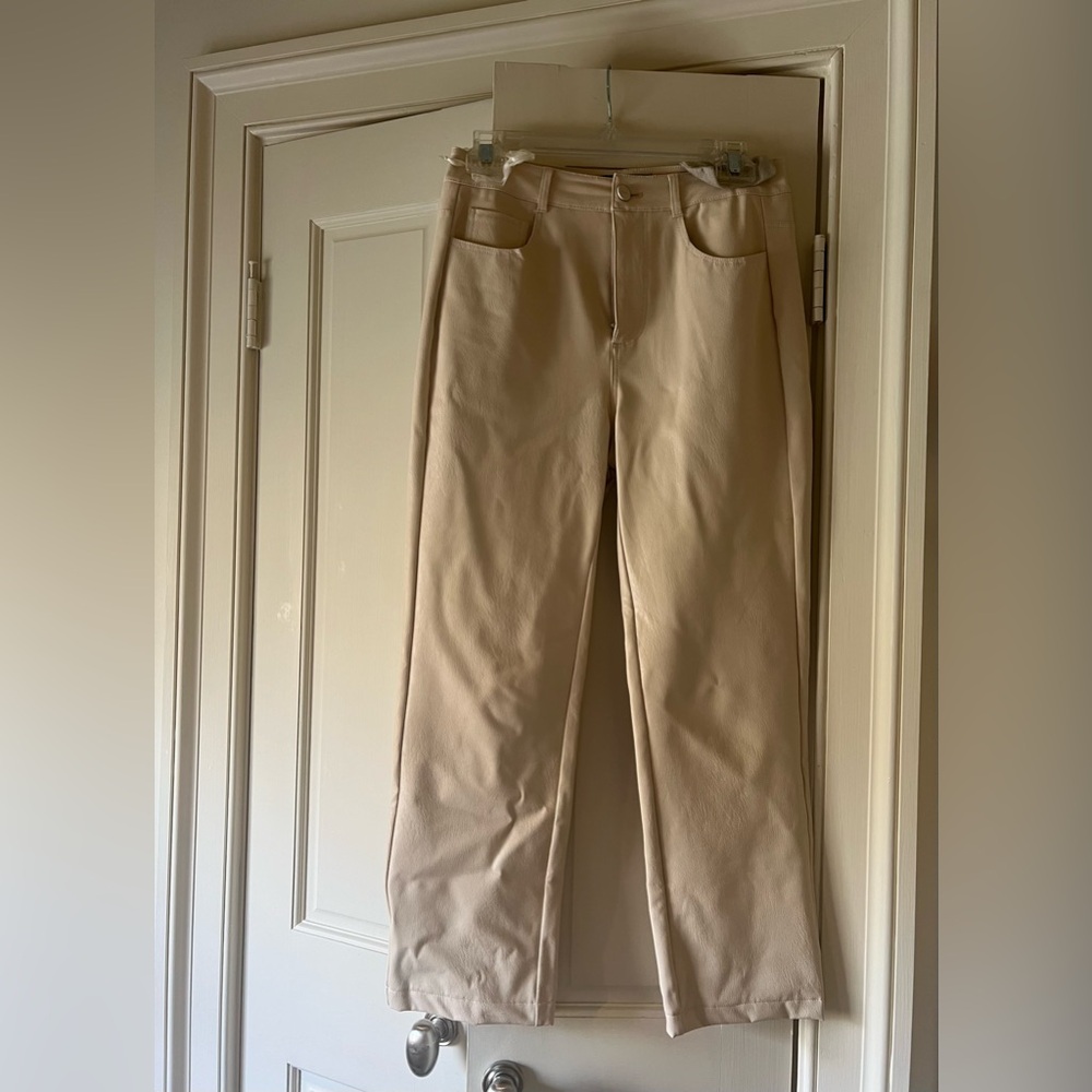 Paige pleather wide-leg pants